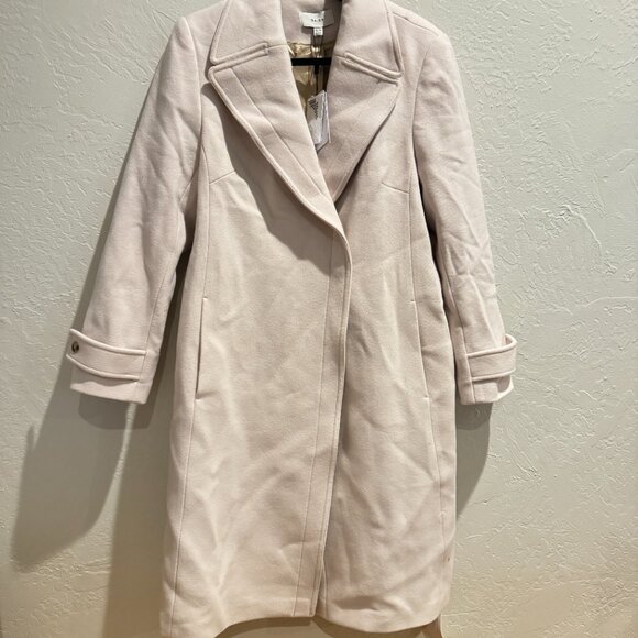 REISS Petite‎ Relaxed Wool Blend Mid Length Neutral Belted Coat Size 12 NWT - Picture 6 of 14